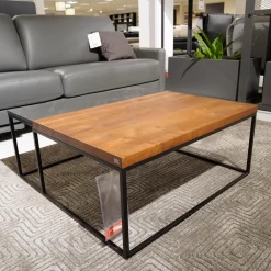 Couchtisch 985-213 Tischplatten Nussbaum Amerikanisch Und Echtsteinfurnier Schiefer Gestell Stahl Schwarz Brilliant