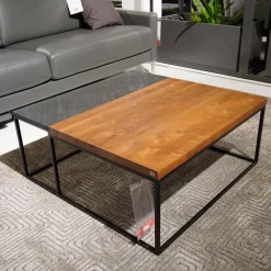 Couchtisch 985-213 Tischplatten Nussbaum Amerikanisch Und Echtsteinfurnier Schiefer Gestell Stahl Schwarz Brilliant