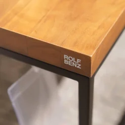 Couchtisch 985-213 Tischplatten Nussbaum Amerikanisch Und Echtsteinfurnier Schiefer Gestell Stahl Schwarz Brilliant