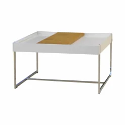 Couchtisch 444A1 Skid Platte Lack Verkehrsweiß Matt Metallteile Hochglanz Verchromt