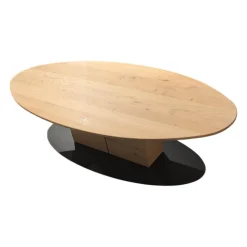 Couchtisch Avida Asteiche Massiv Fuß Schwarz