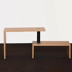 Couchtisch Basello Eiche Lackiert Verbindungsstück Stahl Schwarz