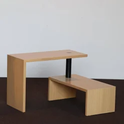 Couchtisch Basello Eiche Lackiert Verbindungsstück Stahl Schwarz