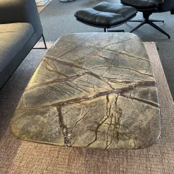 Couchtisch Basket Tischplatte Stein Gemustert Gestell Stahl Schwarz