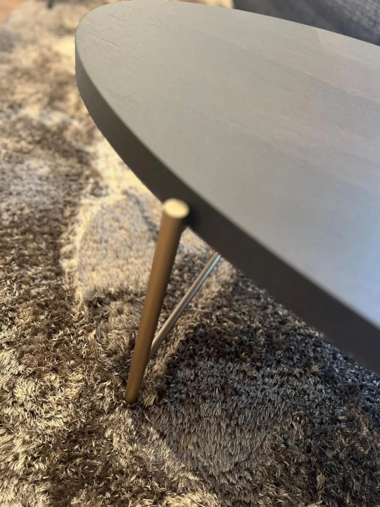 Couchtisch Bela Ct 135 Tischplatte Eiche Wengefarbig Furniert Ablage Bronce Look No. 34 Gestell Metall Bronce Look No. 34