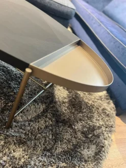 Couchtisch Bela Ct 135 Tischplatte Eiche Wengefarbig Furniert Ablage Bronce Look No. 34 Gestell Metall Bronce Look No. 34