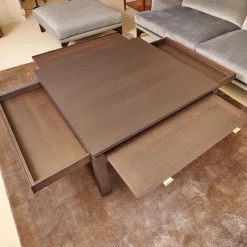 Couchtisch Bordeaux Eiche Dunkel Wengefarbig Inklusive 2 Schubladen Und 2 Tablarauzügen