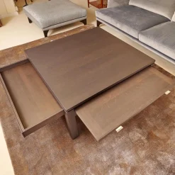 Couchtisch Bordeaux Eiche Dunkel Wengefarbig Inklusive 2 Schubladen Und 2 Tablarauzügen