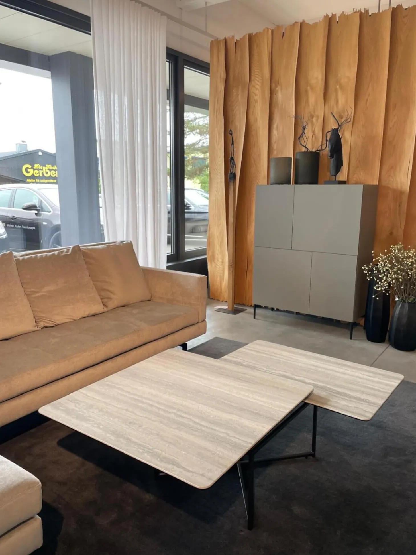 Couchtisch Cena Tischplatte Keramik Marble Gestell Metall Schwarz