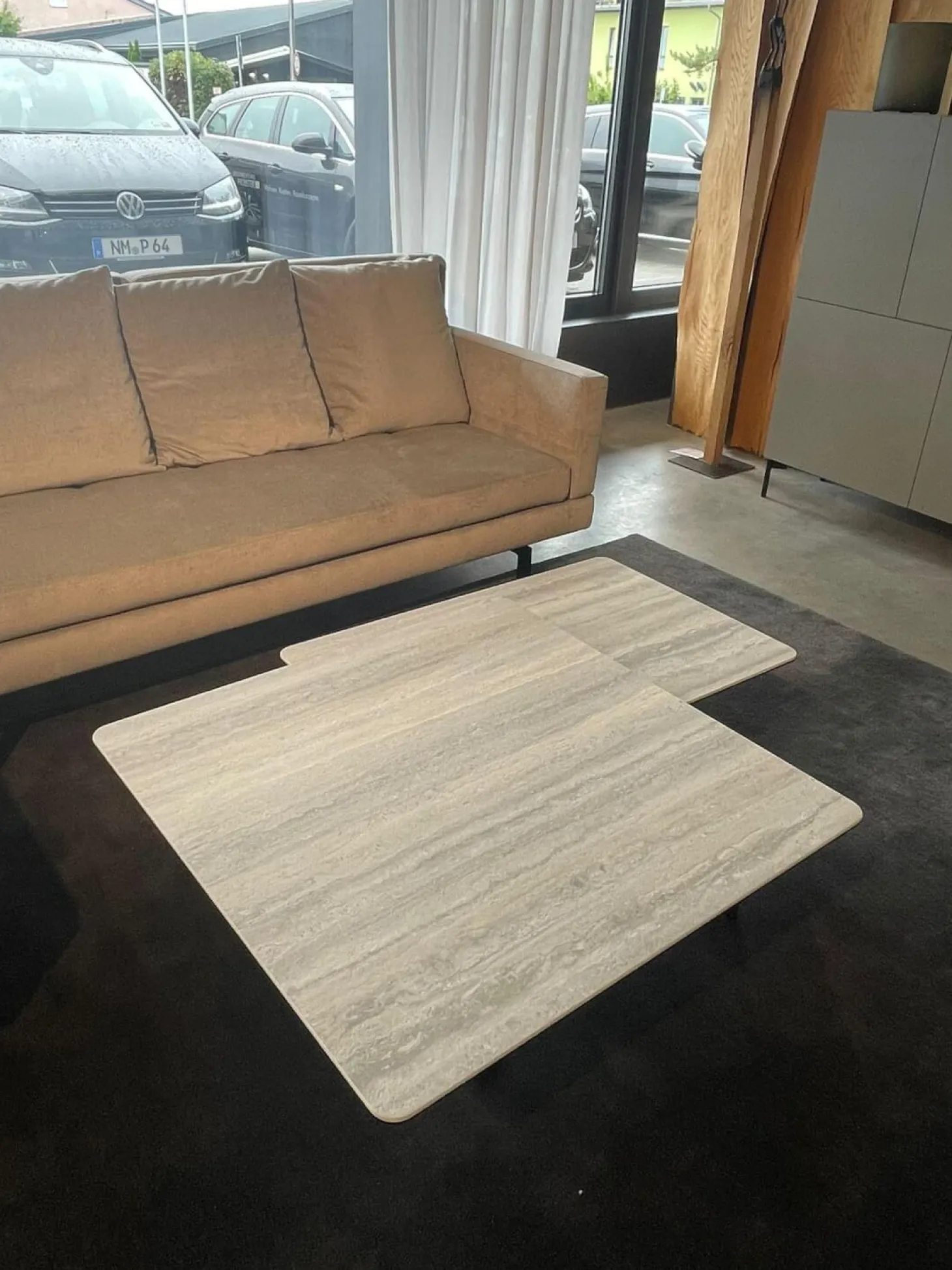 Couchtisch Cena Tischplatte Keramik Marble Gestell Metall Schwarz