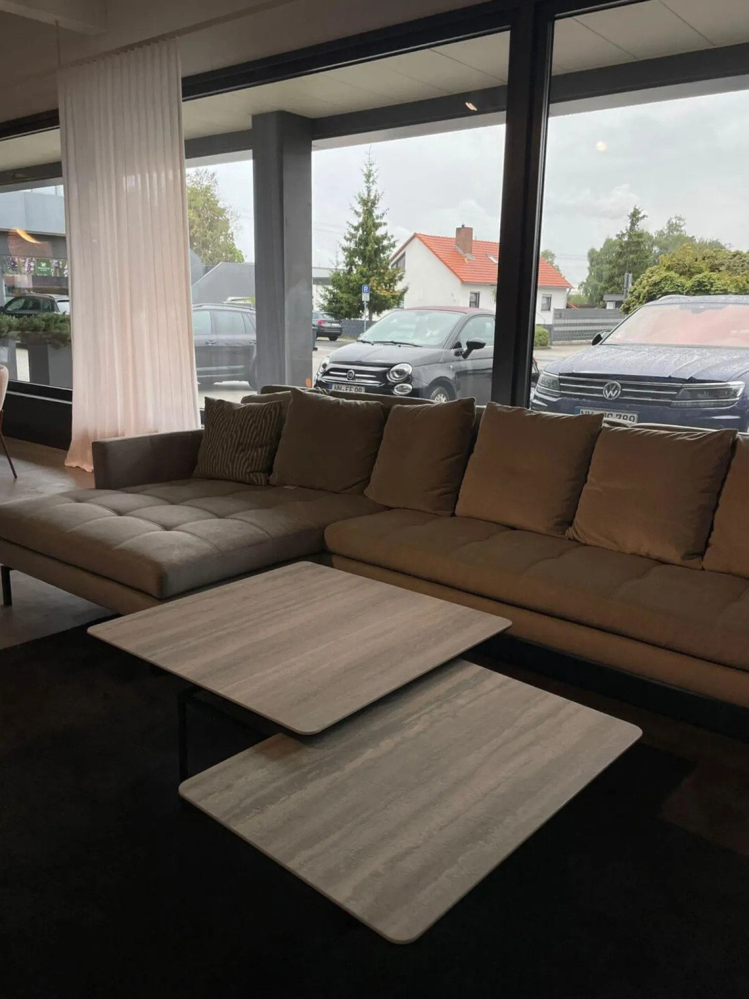 Couchtisch Cena Tischplatte Keramik Marble Gestell Metall Schwarz