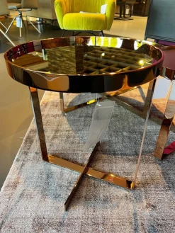 Couchtisch Cross 408 Einlegeplatte Schwarzstahl Matt Schutzlackiert Gestell Metall Rose