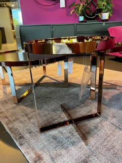 Couchtisch Cross 408 Einlegeplatte Schwarzstahl Matt Schutzlackiert Gestell Metall Rose