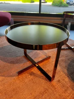 Couchtisch Cross 409 Einlegeplatte Schwarzstahl Matt Schutzlackiert Gestell Metall Rose