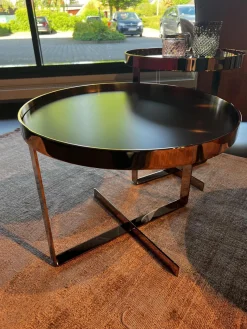 Couchtisch Cross 409 Einlegeplatte Schwarzstahl Matt Schutzlackiert Gestell Metall Rose