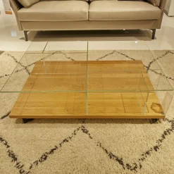 Couchtisch CT 160 Natur Eiche Klarglas Optiwhite