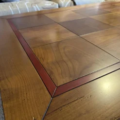 Couchtisch Directoire Schachbrett Holz Kirschbaum Lackiert Hellbraun Und Dunkelbraun Korpus Hellgrau