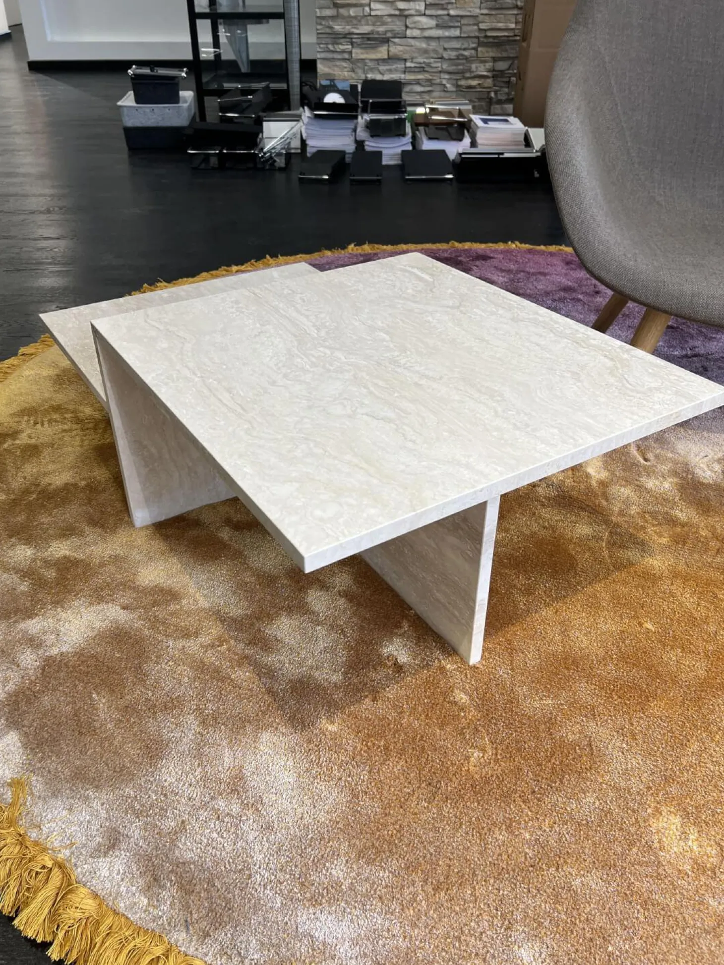 Couchtisch Distinct Coffee Table Travertine Stein Weiß