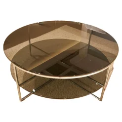 Couchtisch Fonis Getönte Glasplatte Schwarz Gestell Chrom Glänzend