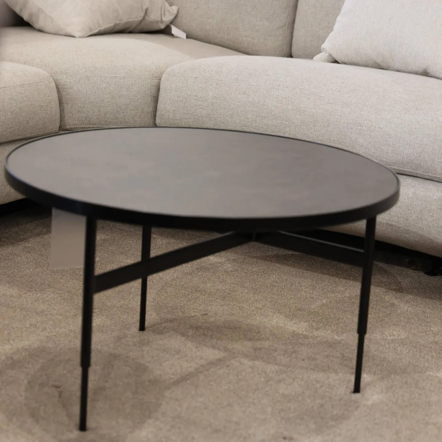 Couchtisch Gio Tischplatte Black Schwarz Gestell Metall Pulverbeschichtet Schwarz