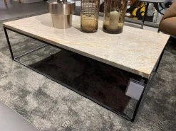 Couchtisch Hartgestein Kashmir Gold Gestell Schwarz