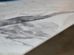 Couchtisch Icaro Stone Marmor White Marble Untergestell Mattschwarz Lackiert