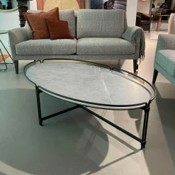 Couchtisch Join Oval Steinplatte Tapa Gestell EP 2471 F Metall