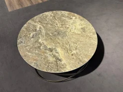 Couchtisch K 900 Candy Platte Keramik Golden Rock Grau Gestell Stahl Bronze Pulverbeschichtet