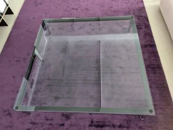 Couchtisch LC10-P Tischplatte Klarglas Gestell Stahl verchromt