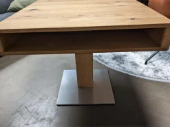 Couchtisch Lift Eiche Wild Naturöl Lade Einseitig Farbglas Anthrazit Matt