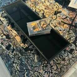 Couchtisch Liv Platte Klarglas Unterseite Und Gestell Buche Verkehrsschwarz Matt Lackiert