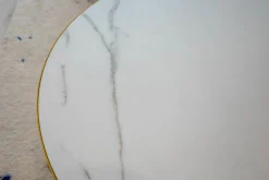 Couchtisch Mesh Platte Keramik Weiß Gestell Saffron Gelb