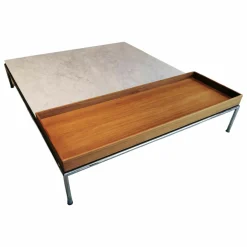 Couchtisch Mex-Hi Tischplatte Marmor Bianco Gestell Chrom Glanz