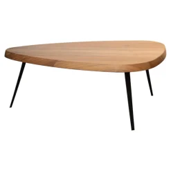 Couchtisch Mexique Platte Amerikanischer Nussbaum Metallgestell Schwarz Lackiert