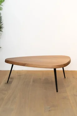 Couchtisch Mexique Platte Amerikanischer Nussbaum Metallgestell Schwarz Lackiert