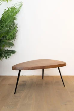 Couchtisch Mexique Platte Amerikanischer Nussbaum Metallgestell Schwarz Lackiert