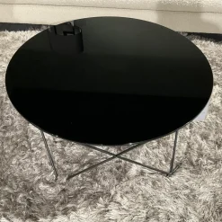 Couchtisch Moi Black Edition Platte Glas Schwarz Hinterlackiert Gestellt Stahl Schwarz Matt