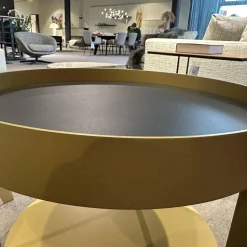 Couchtisch Night 1385 Platte MDF Lederbezogen 89001 Gestell Goldfarben Mit Zwischenablage