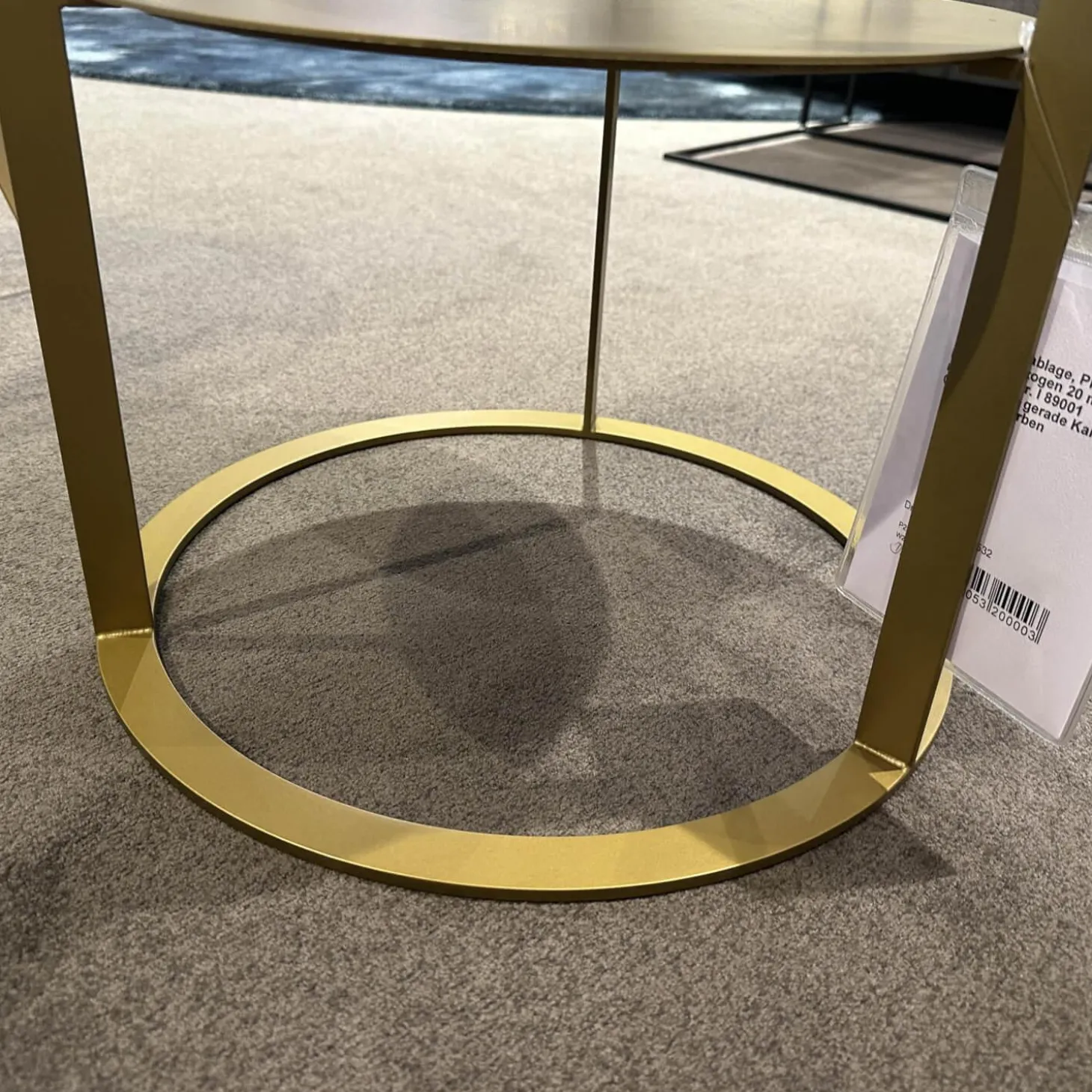 Couchtisch Night 1385 Platte MDF Lederbezogen 89001 Gestell Goldfarben Mit Zwischenablage