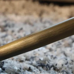 Couchtisch Ohlinda Type J 118 L Rund WS White Stone Weiß Gestell Gold Lackiert