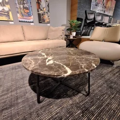 Couchtisch Palazzo Marmor Mink Gestell Fein-Struktur BR100 Kohl