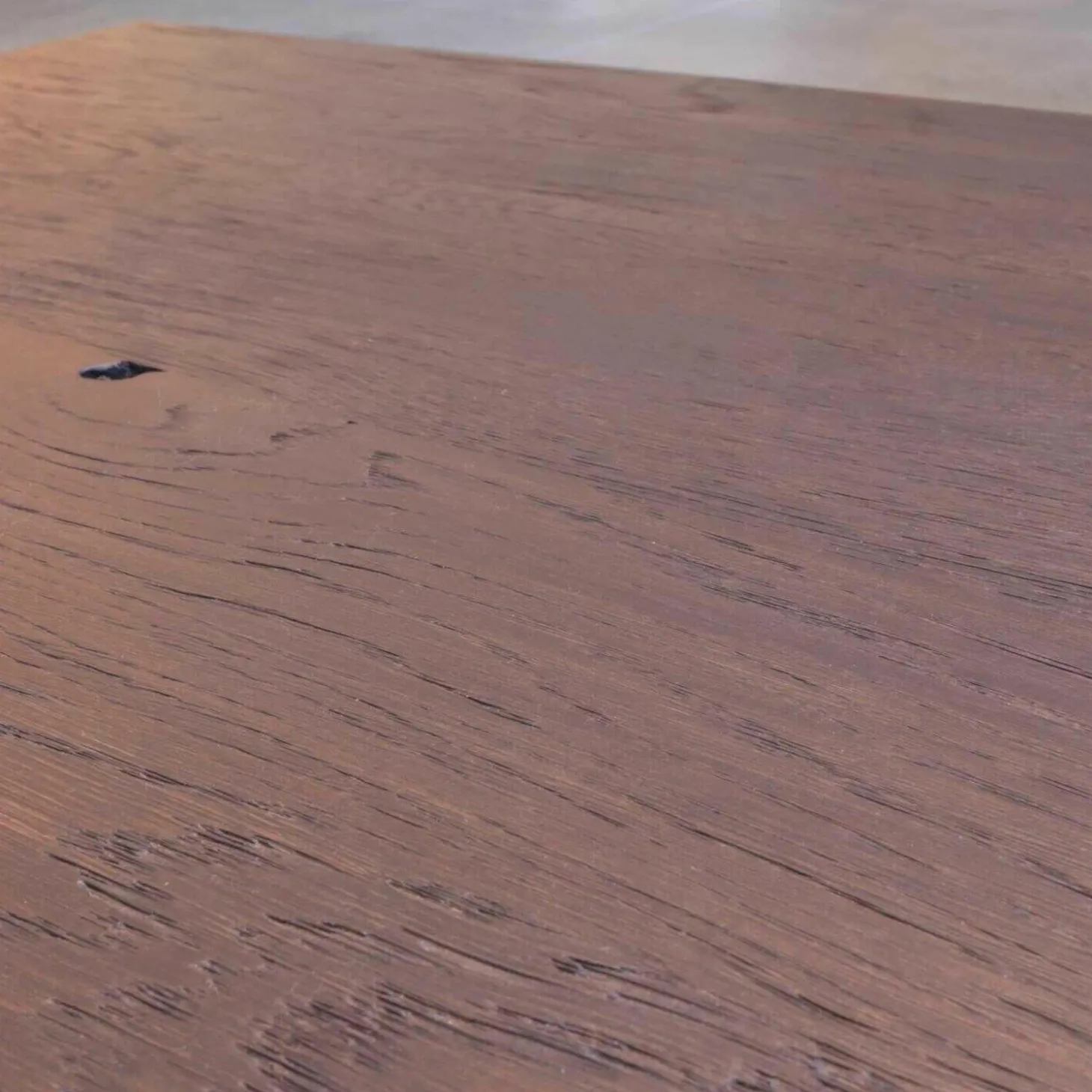 Couchtisch Patin Eiche Meteor Grau Lackiert Gestell Verchromt Glänzend