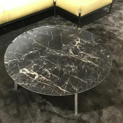 Couchtisch Rolan Platte Keramik Saint Laurent Füße Aluminium Poliert