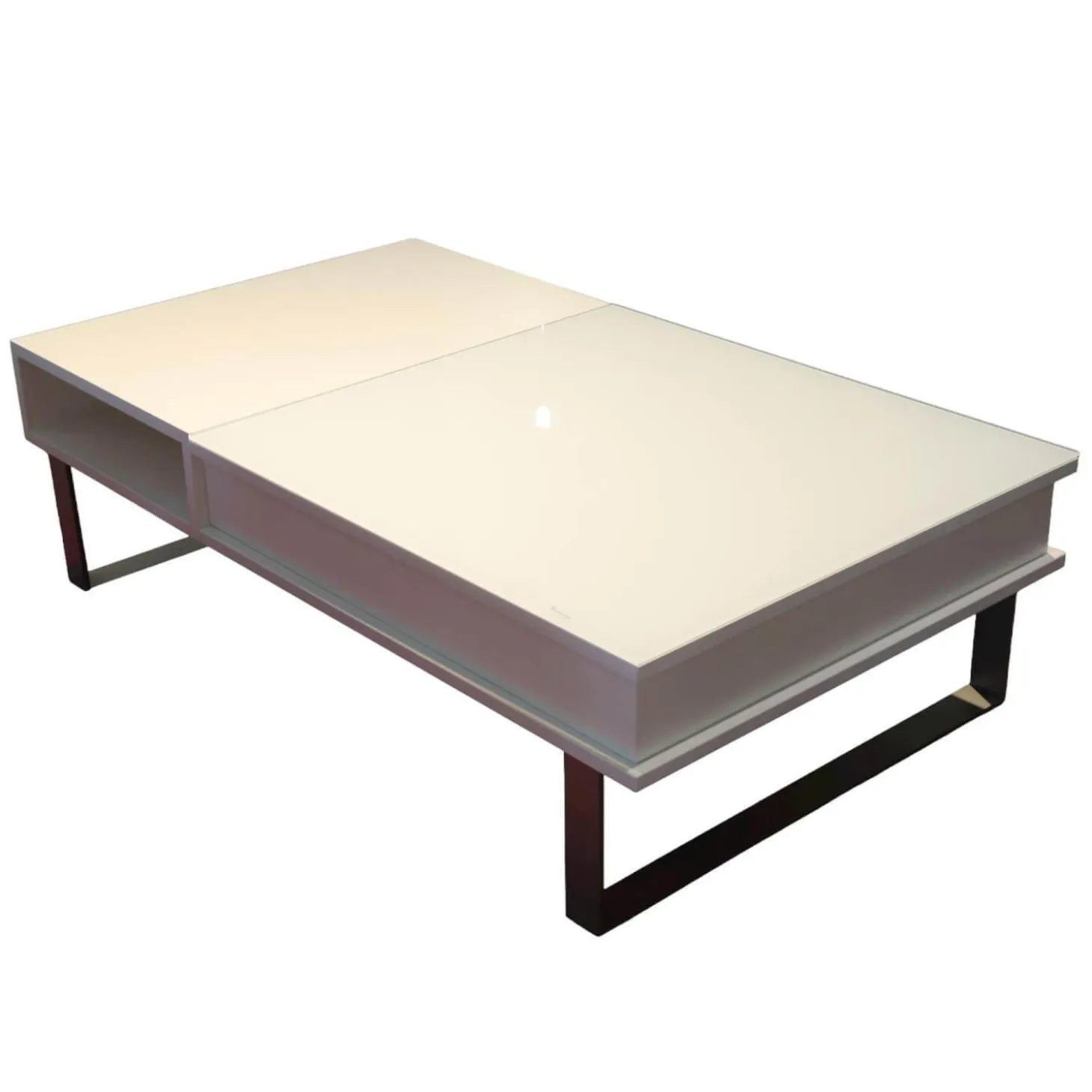 Couchtisch S1080 WSW Weiß RAL 9010 mit Verstellbarer Platte