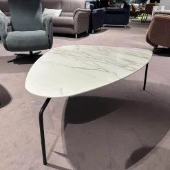 Couchtisch Segel 6204 Platte Keramik Carrara Weiß Gestell Metall Anthrazit Matt