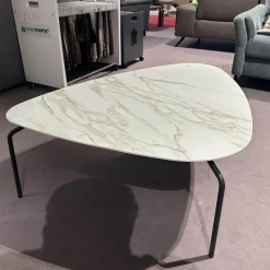 Couchtisch Segel 6204 Platte Keramik Carrara Weiß Gestell Metall Anthrazit Matt