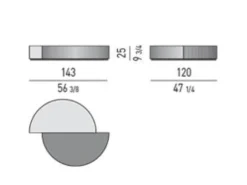 Couchtisch Shields L.Sand Peltro Geformtes MDF Stahlblech mit glänzendem Black-Nickel-Finish