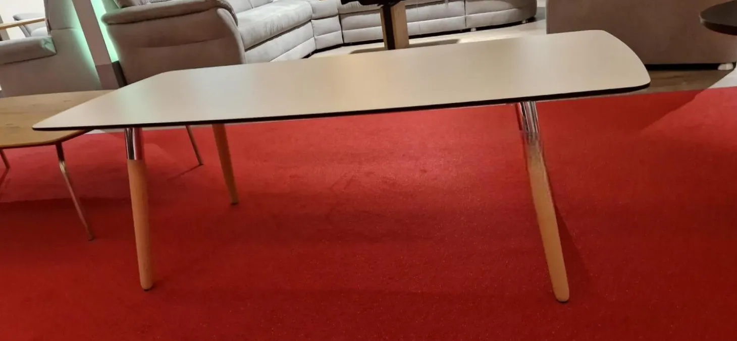 Couchtisch Style Platte Creme Gestell 01 Natur Holz Furniert Und Lackiert