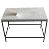 Couchtisch Tray Tischplatte Granit Dunkel Gestell Metall Schwarz Pulverbeschichtet