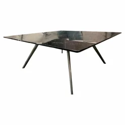 Couchtisch Zefiro Platte Marmor Nero Marquina Poliert Schwarz Gestell Metall Satiniert Schwarz